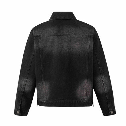 Men's Denim Jacket with Rivet and Metal Perforation Design | MuddyStock Originals