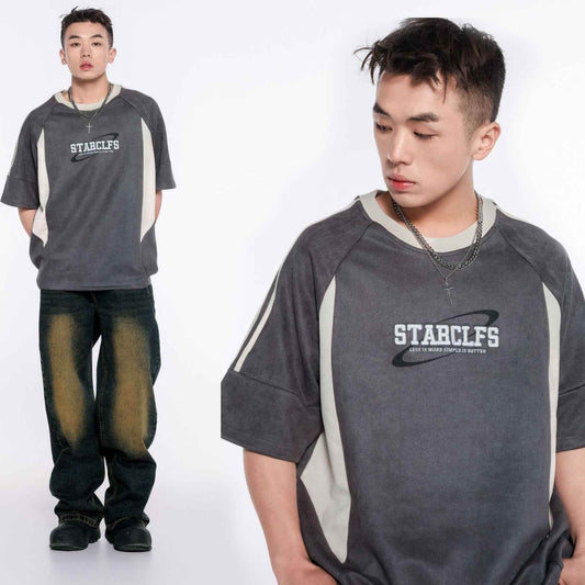 Loose Short-sleeved T-shirt With Letter Embroidery Design For Men And Women MuddyStock