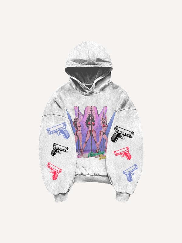 Casual Printed Polyester Hoodie