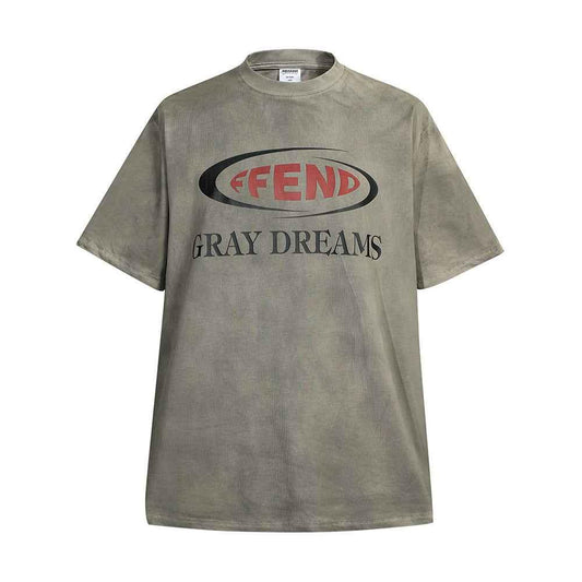 Waste Soil Letter Printing Dirty T-shirt For Men null