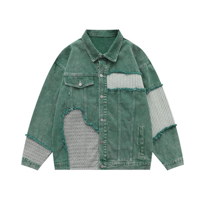 Vintage Denim Jacket For Men And Women Green null