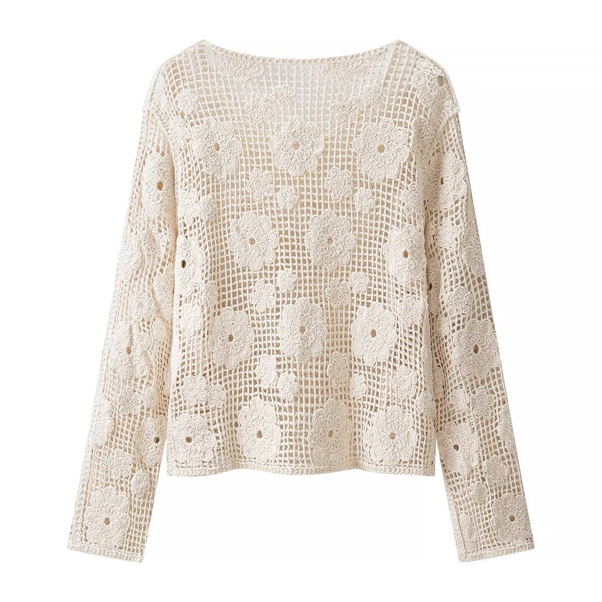French style hollow knitted top for women | MuddyStock Originals