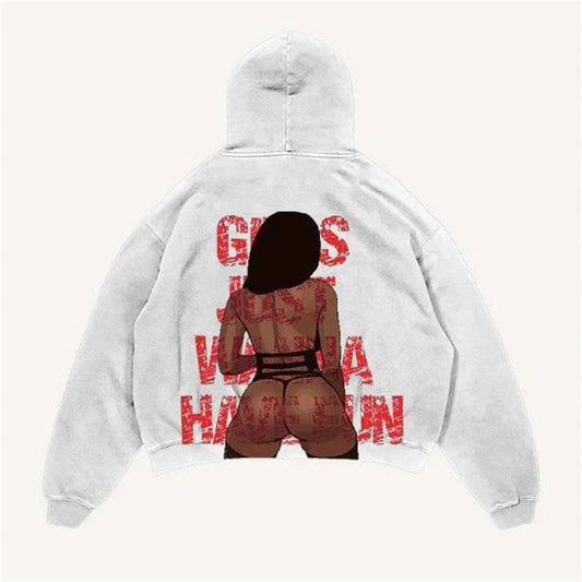 Casual Printed Polyester Hoodie For Men And Women White