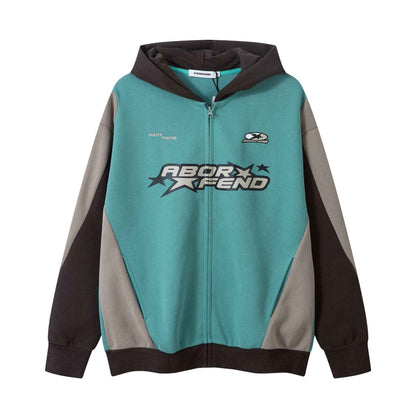 Retro Patchwork Letters Printed Hoodie For Men And Women MuddyStock