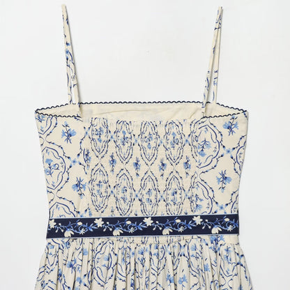 Retro printed suspender dress for women | MuddyStock Originals