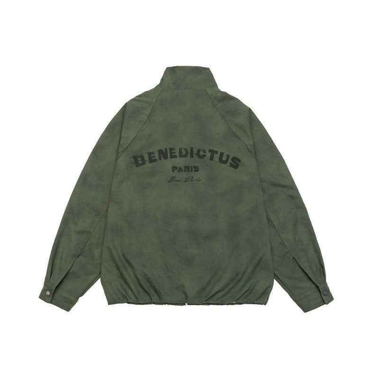 Faded Loose Fit Stand Collar Jacket For Men | MuddyStock Originals MuddyStock