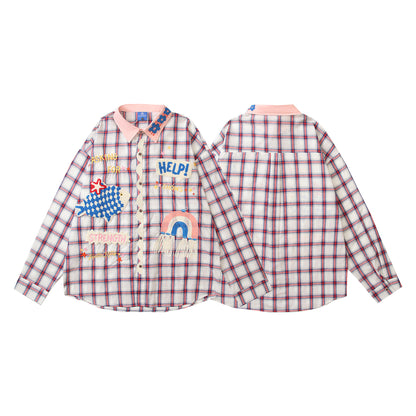 Retro Fish Long Sleeve Shirt For Women eprolo