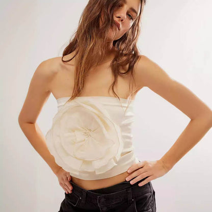 Large Flower Basic Strapless Tight Vest MuddyStock