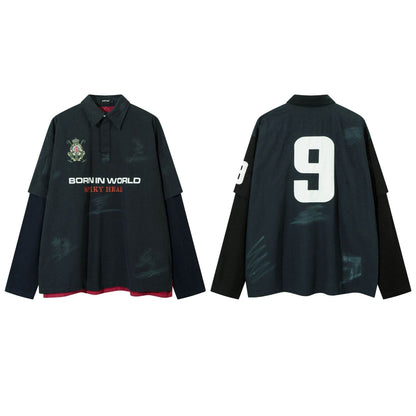 Fake two embroidered polo collar Jersey For Men And Women | MuddyStock Originals MuddyStock