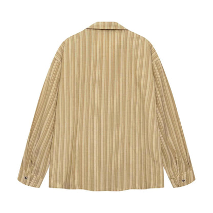 Cartoon vertical stripe versatile retro shirt for men and women | MuddyStock Originals