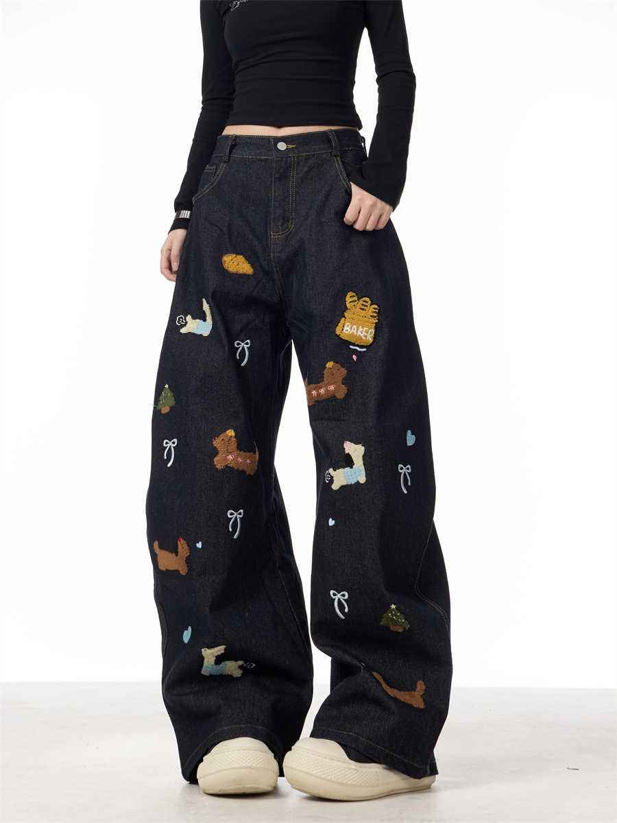 Sausage Dog Patchwork Jeans For Women MuddyStock