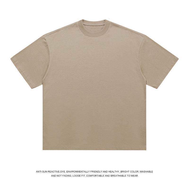 T-shirt Men's Loose Solid Color Bottoming Shirt Charcoal Gray MuddyStock