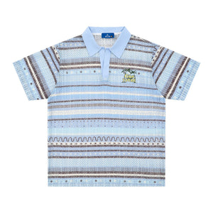 Printed Shirt Loose Leisure All-matching Men's T-shirt Blue