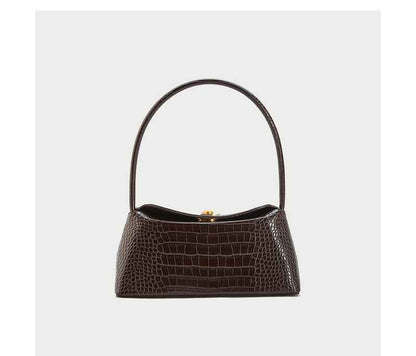 Women's Alligator French Shoulder Bag Brown