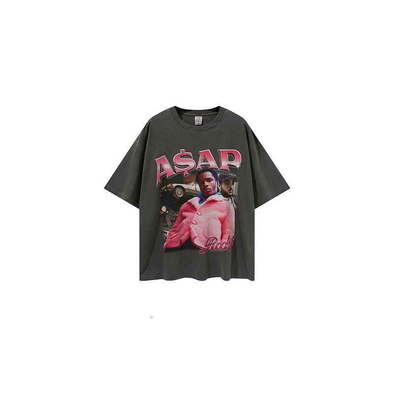 Hip Hop Rapper Printed Casual Short Sleeve T-Shirt For Men And Women null