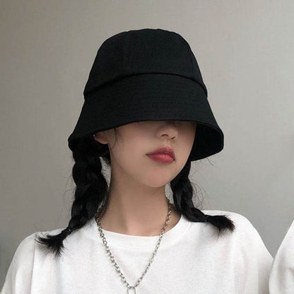 Flower Pot Hat Fisherman Hat Female Autumn And Winter Bucket Hat Black A adjustable MuddyStock