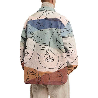 European And American Lapel Printed Loose Jacket For Men And Women MuddyStock