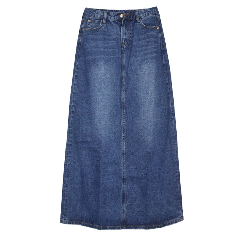 Wear Frayed Long Skirt For Women Blue All Products