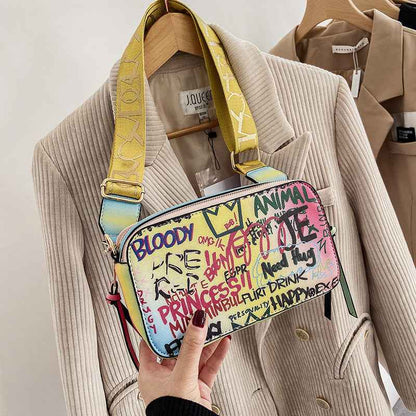 Graffiti Printed Small Bag For Women null