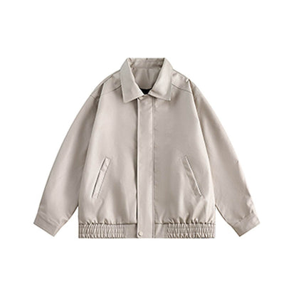 Retro Casual Fashion Drop Shoulder Lapel Jacket For Women Apricot MuddyStock