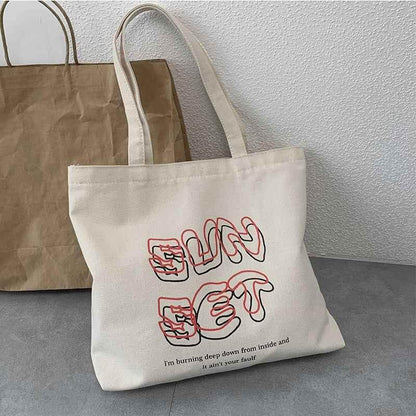 Interpret My Love With Your Heart The Same Student Canvas Bag Around MuddyStock