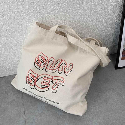 Interpret My Love With Your Heart The Same Student Canvas Bag Around MuddyStock