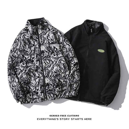 Double-Sided Wear Zebra Pattern Woolen Jacket For Men And Women MuddyStock