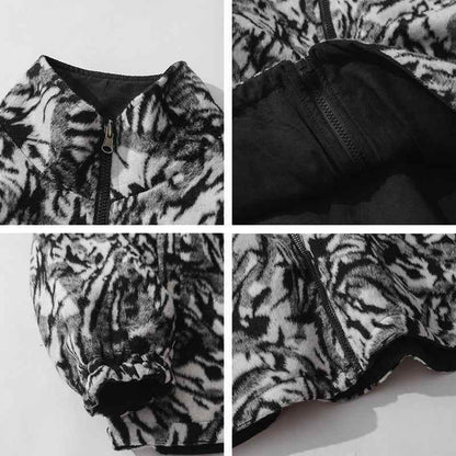 Double-Sided Wear Zebra Pattern Woolen Jacket For Men And Women MuddyStock