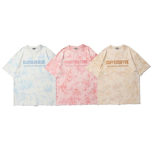 Short-Sleeved Loose Street Tie-Dye T-Shirt For Men And Women MuddyStock