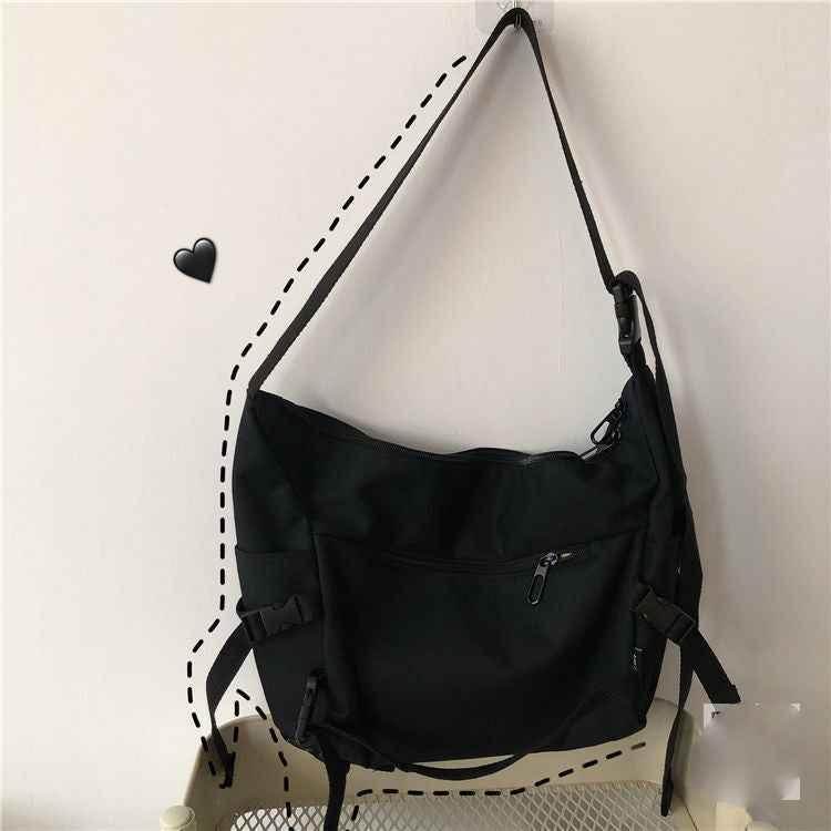 Ins Japanese Harajuku Dark Fan Can Tooling Canvas Bag Female Korean Wild Pure Color Student One-Shoulder Messenger Bag A MuddyStock