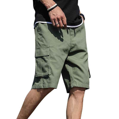 Summer Straight Five-Point Overalls With Drawstring Multi-Pocket MuddyStock
