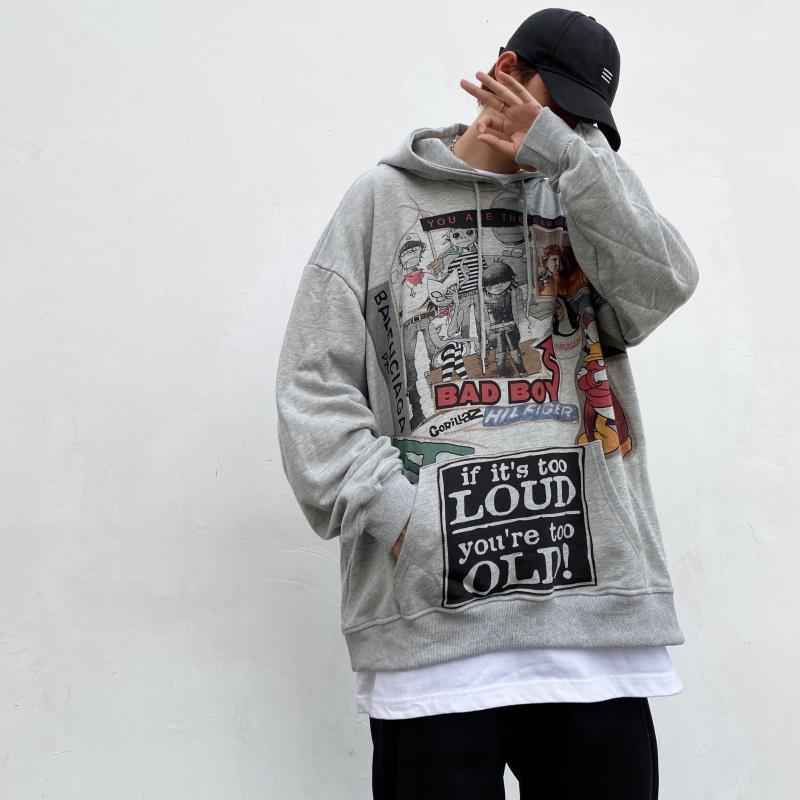 White Hip Hop Hoodie Streetwear Korean Fashion Gothic Sweatshirt Spring Tops Casual Funny Spring Autumn Harajuku Hoodies Male MuddyStock