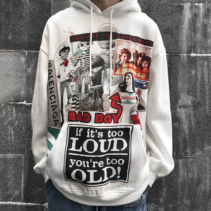White Hip Hop Hoodie Streetwear Korean Fashion Gothic Sweatshirt Spring Tops Casual Funny Spring Autumn Harajuku Hoodies Male White MuddyStock