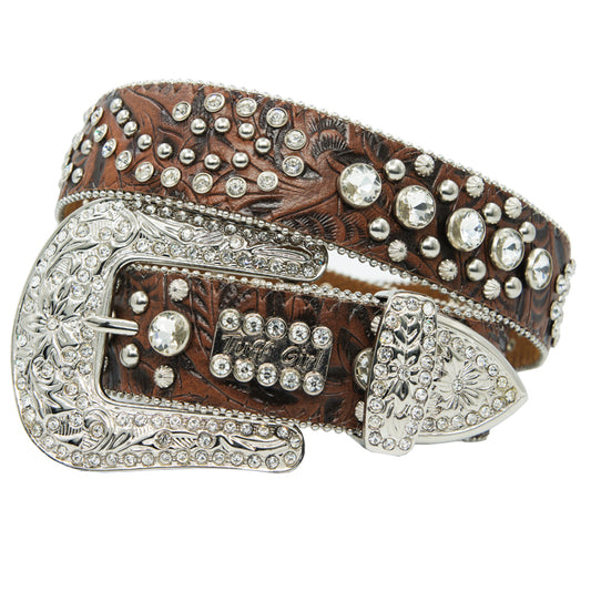 Rhinestone Decoration Belt For Women Grey