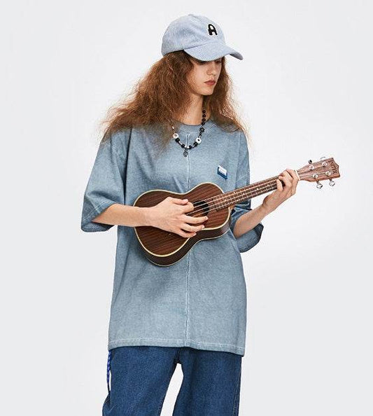 Hand-made Old Wash T-shirt For Men And Women MuddyStock