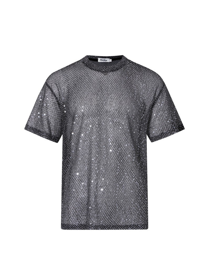 See-through Mesh Short-sleeved T-shirt For Men Picture Color