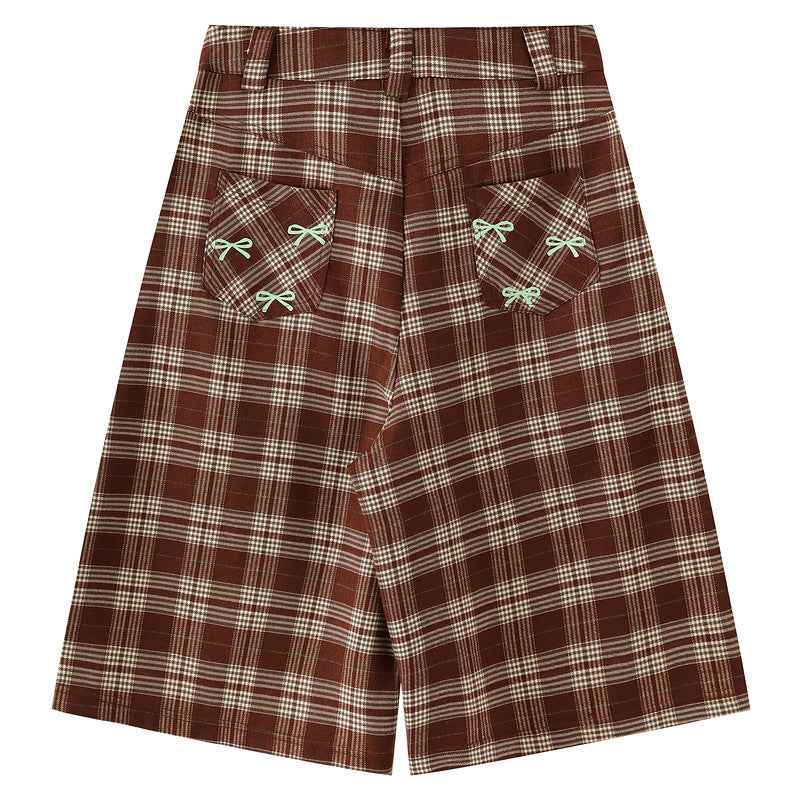 Cartoon Plaid Casual Capri Pants for Women | MuddyStock Originals