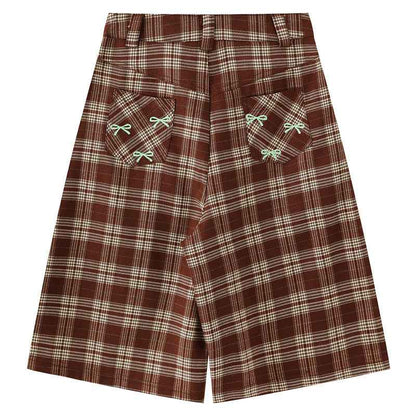 Cartoon Plaid Casual Capri Pants for Women | MuddyStock Originals