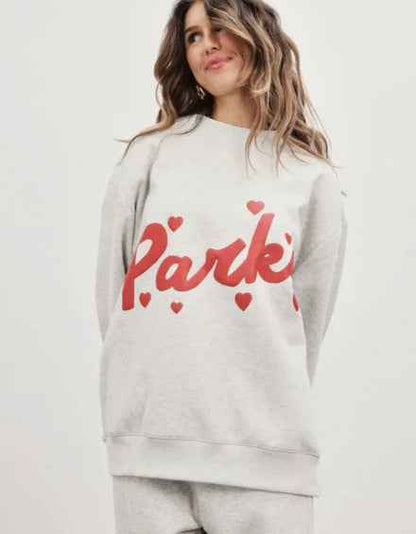 Round Neck Letter Print Sweatshirt For Women | MuddyStock Originals Light Gray MuddyStock
