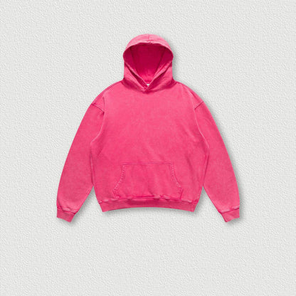 Men's Fashion Simple Washed Old Hooded Terry Sweater Rose MuddyStock