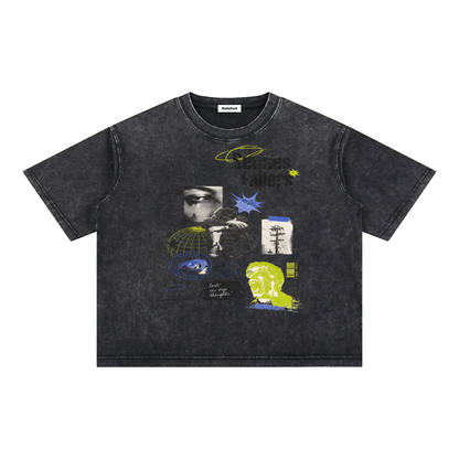 Mineral Wash Boxy Cotton T-Shirt For Men | MuddyStock Originals Black