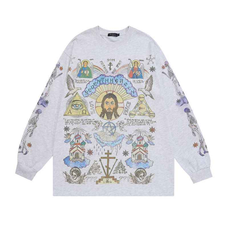 Washed-out Vintage Retro Style Sweatshirt For Men null