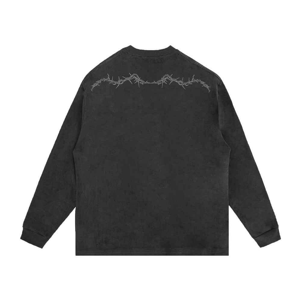 Gothic Crew Neck Long-sleeved T-shirt For Men null