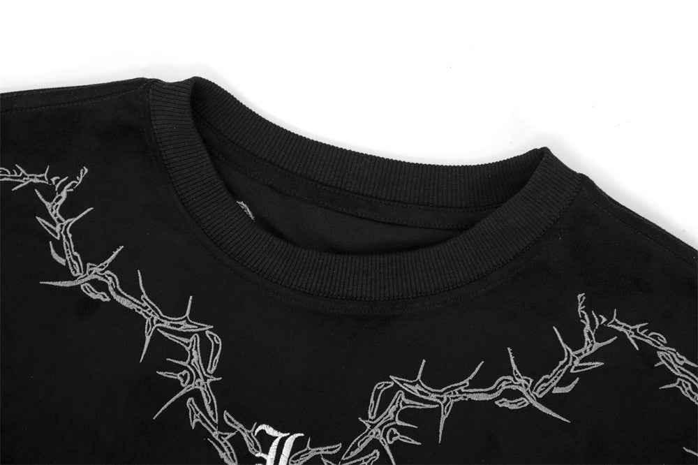 Gothic Crew Neck Long-sleeved T-shirt For Men null