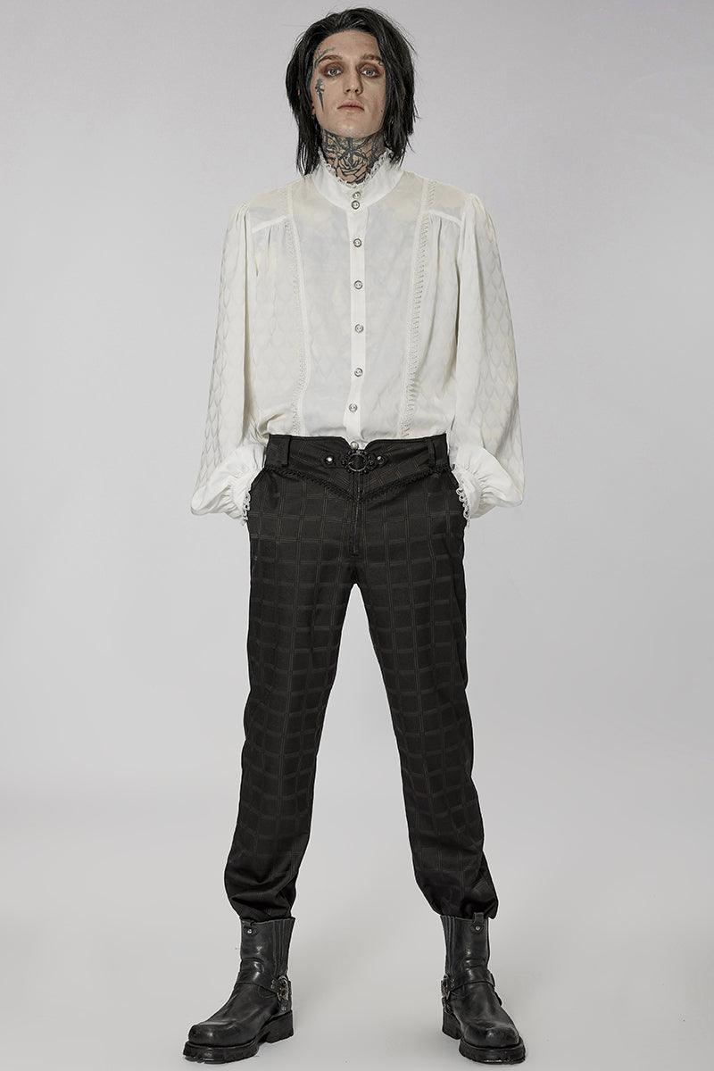 Men's Retro Noble Dress Stand Collar Long Sleeve Shirt