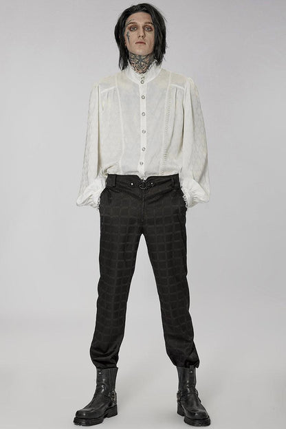 Men's Retro Noble Dress Stand Collar Long Sleeve Shirt
