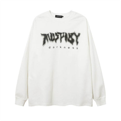 Letter Cross Printed Long-sleeved T-shirt For Men And Women MuddyStock