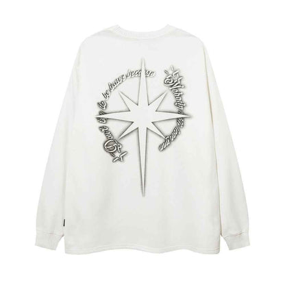 Letter Cross Printed Long-sleeved T-shirt For Men And Women MuddyStock