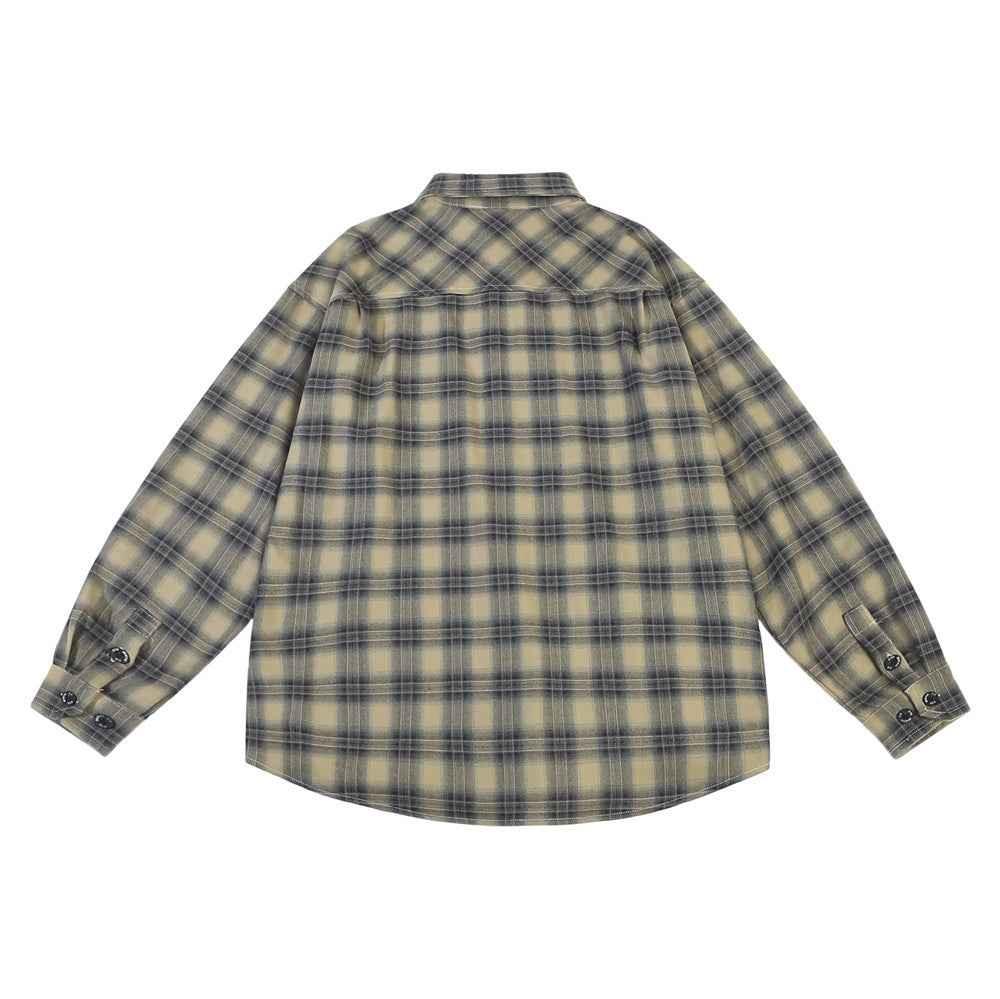 American Retro Plaid Shirt For Men null