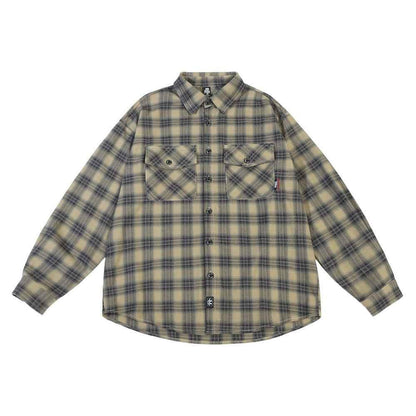 American Retro Plaid Shirt For Men null